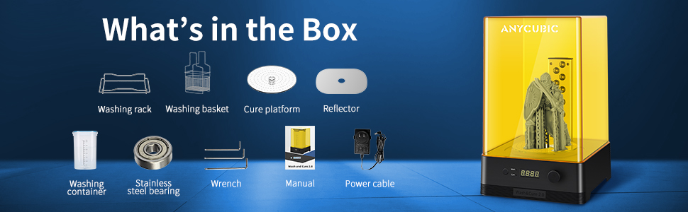The package list of Anycubic wash and cure station