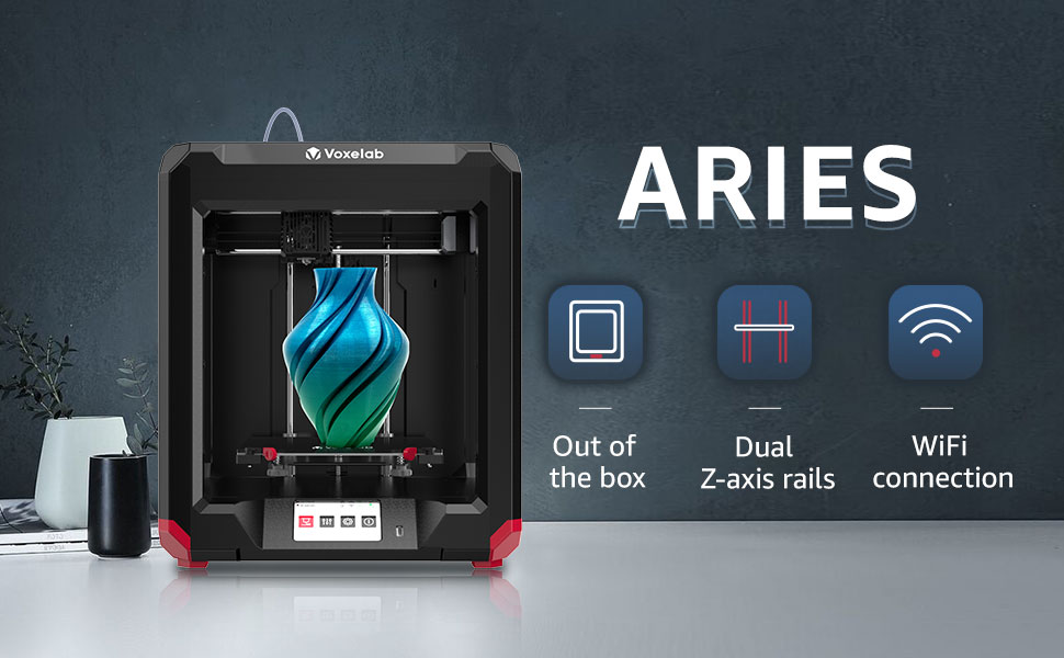 VOXELAB Aries 3d printer, fully enclosed fdm 3d printer