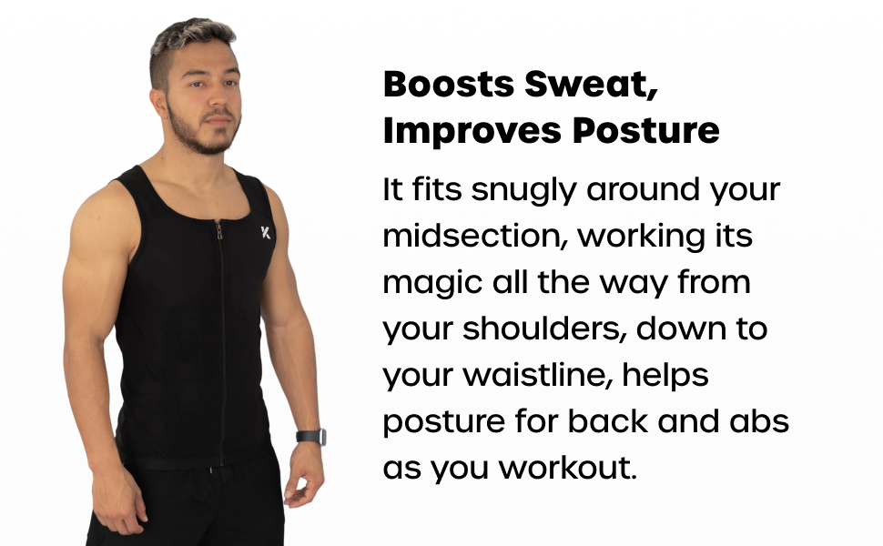 Kewlioo Men's Heat Trapping Zipper Sweat Enhancing Vest