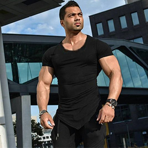 COOFANDY Men's Workout Tee Short Sleeve Gym Training Bodybuilding Muscle Fitness T Shirt