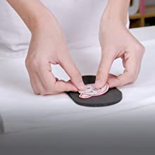 make heat press sheet on the cloth and put the label offside on the sheet