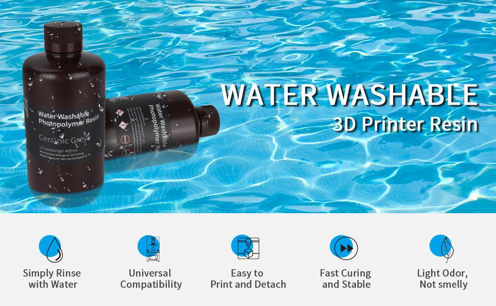 Water Washable 3D Printer Resin