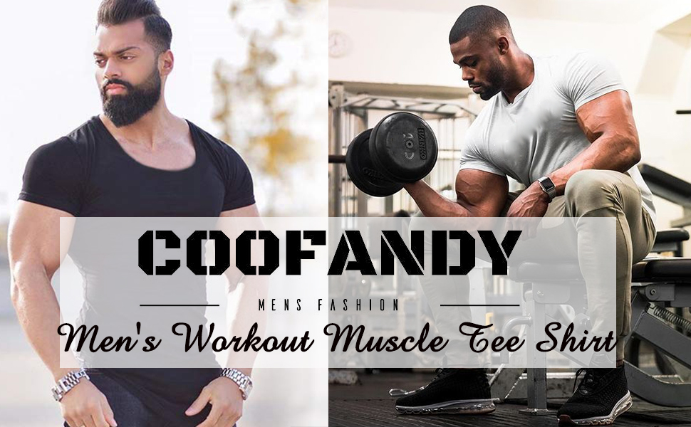 COOFANDY Men's Workout Tee Short Sleeve Gym Training Bodybuilding Muscle Fitness T Shirt