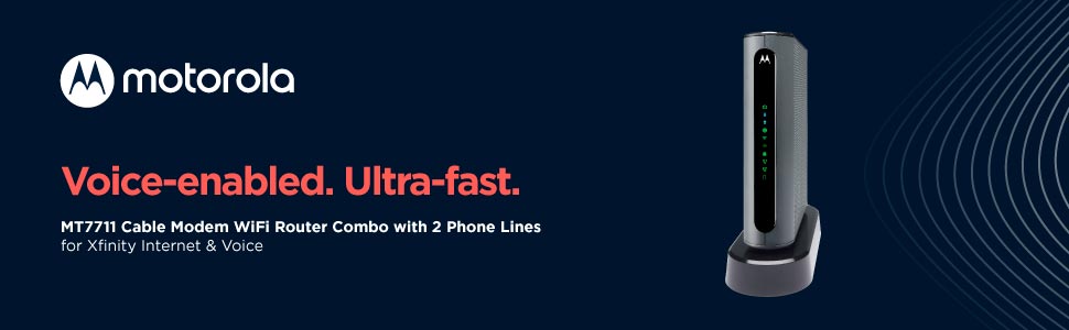 Motorola MT7711 Cable Modem WiFi Router Combo with Voice