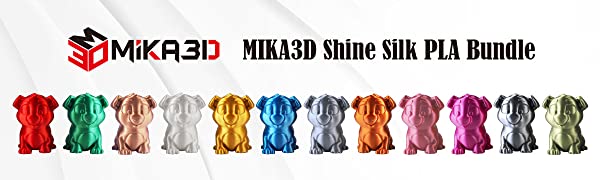 mika3d shine silk pla bundle 3d printer filament 1.75mm pla