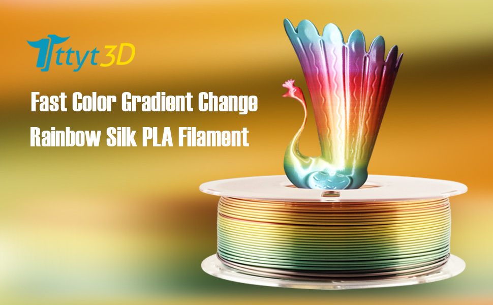 silk rainbow fast color change pla filament