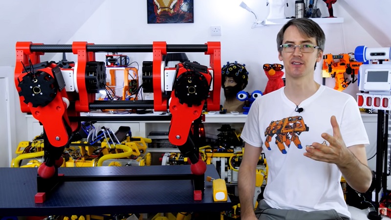 OpenDog V3 next to James Bruton, still under development OpenDog V3 next to James Bruton, still under development