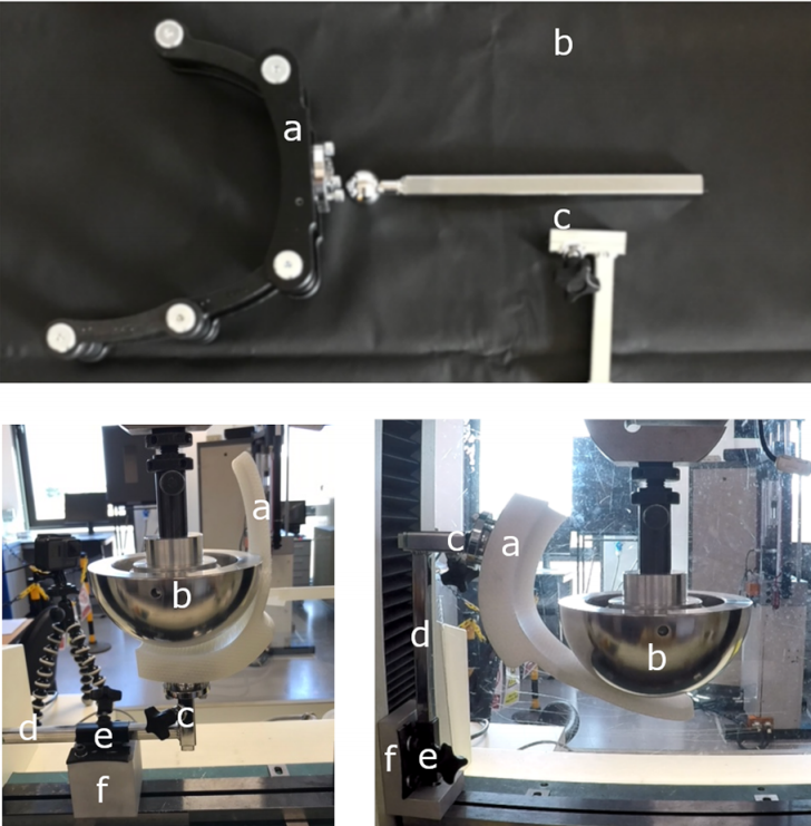 G-type head support (top), backward force test (left), lateral force test (right) G-type head support (top), backward force test (left), lateral force test (right)