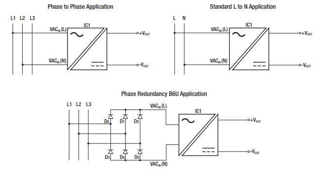 Auxiliary power supply for single-phase as well as phase-to-phase applications